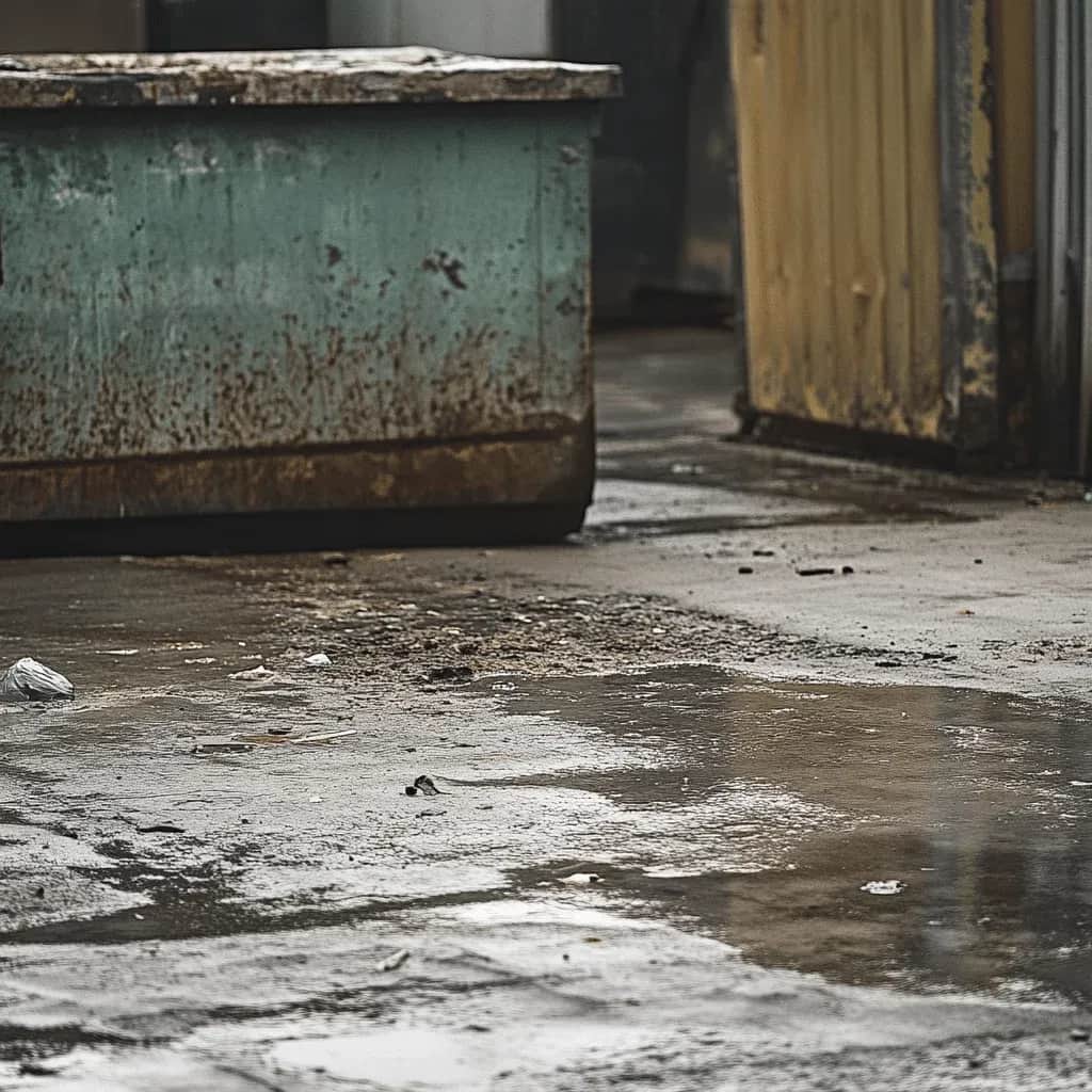 grimy slick dumpster area in wake forest nc