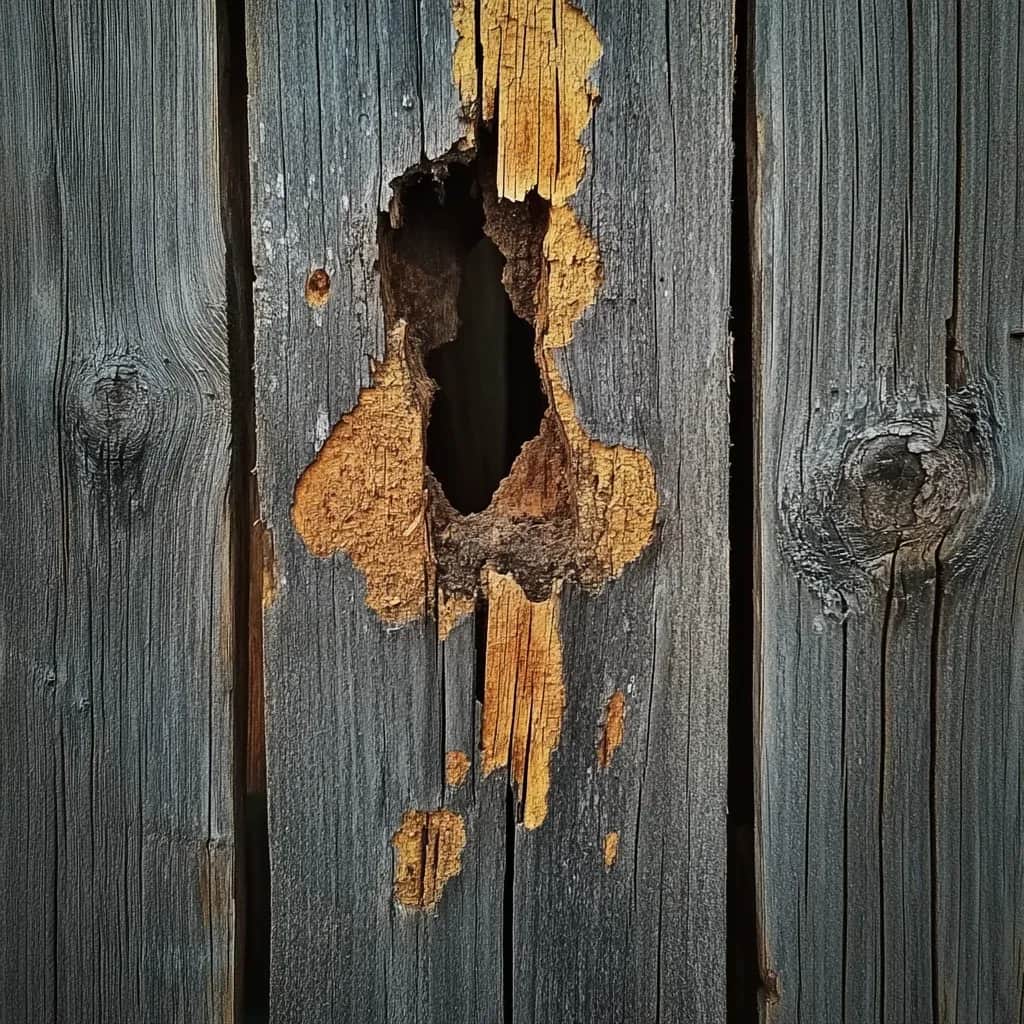 rotting wood on a fence in wake forest nc